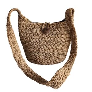 Mien Hawaii Woven Jute Large Hobo Bucket Bag Purse